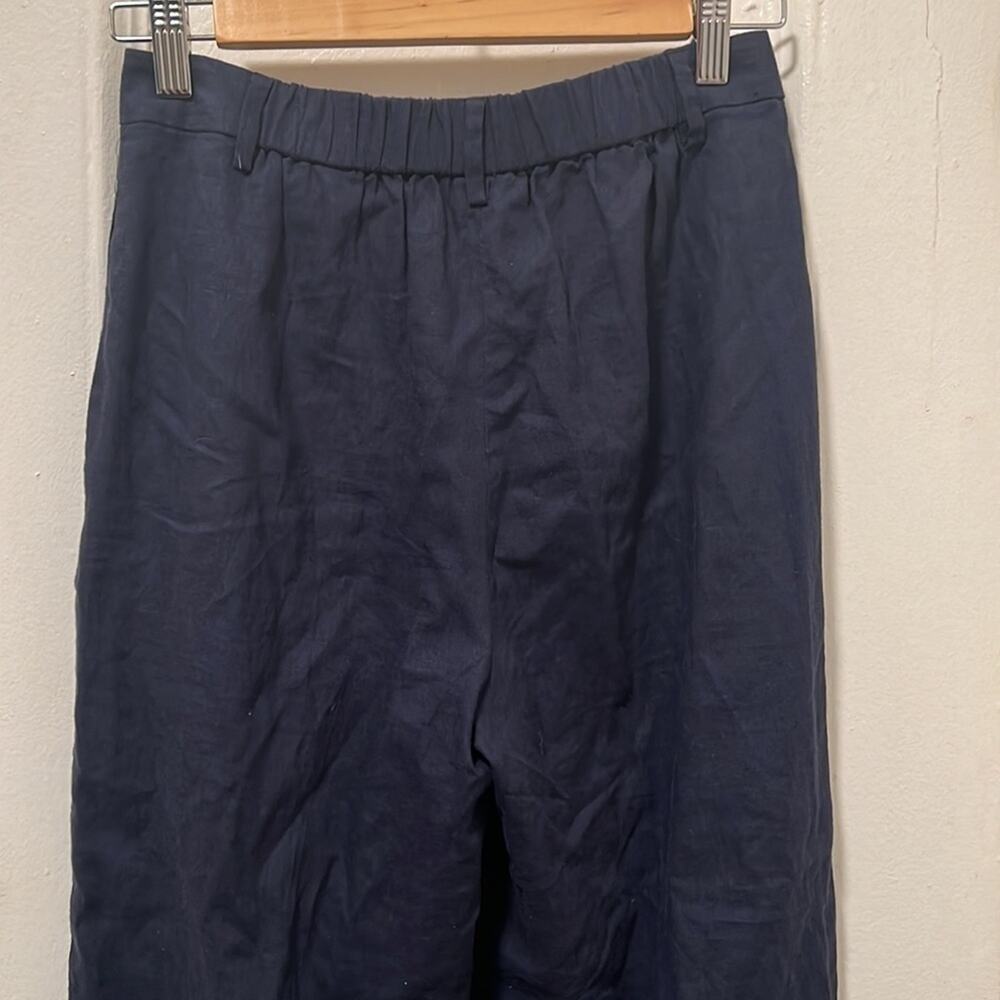 Open Edit Navy Blue Linen Blend Pants NWOT Size XS - Picture 12 of 16